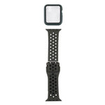 ชุดสายรัดนาฬิกาซิลิโคนพร้อมเคสป้องกันและฟิล์มกันรอยหน้าจอ สำหรับ Apple Watch Series, 3 & 2 & 1 42mm, สำหรับ Apple Watch Series 6 / 5 / 4 / Watch SE 44mm