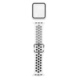 ชุดสายรัดนาฬิกาซิลิโคนพร้อมเคสป้องกันและฟิล์มกันรอยหน้าจอ สำหรับ Apple Watch Series, 3 & 2 & 1 42mm, สำหรับ Apple Watch Series 6 / 5 / 4 / Watch SE 44mm