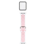 ชุดสายรัดนาฬิกาซิลิโคนพร้อมเคสป้องกันและฟิล์มกันรอยหน้าจอ สำหรับ Apple Watch Series, 3 & 2 & 1 42mm, สำหรับ Apple Watch Series 6 / 5 / 4 / Watch SE 44mm