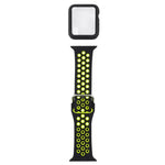 ชุดสายรัดนาฬิกาซิลิโคนพร้อมเคสป้องกันและฟิล์มกันรอยหน้าจอ สำหรับ Apple Watch Series, 3 & 2 & 1 42mm, สำหรับ Apple Watch Series 6 / 5 / 4 / Watch SE 44mm