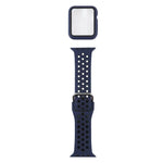 ชุดสายรัดนาฬิกาซิลิโคนพร้อมเคสป้องกันและฟิล์มกันรอยหน้าจอ สำหรับ Apple Watch Series, 3 & 2 & 1 42mm, สำหรับ Apple Watch Series 6 / 5 / 4 / Watch SE 44mm