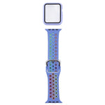 ชุดสายรัดนาฬิกาซิลิโคนพร้อมเคสป้องกันและฟิล์มกันรอยหน้าจอ สำหรับ Apple Watch Series, 3 & 2 & 1 42mm, สำหรับ Apple Watch Series 6 / 5 / 4 / Watch SE 44mm