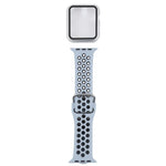 ชุดสายรัดนาฬิกาซิลิโคนพร้อมเคสป้องกันและฟิล์มกันรอยหน้าจอ สำหรับ Apple Watch Series, 3 & 2 & 1 42mm, สำหรับ Apple Watch Series 6 / 5 / 4 / Watch SE 44mm