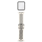 ชุดสายรัดนาฬิกาซิลิโคนพร้อมเคสป้องกันและฟิล์มกันรอยหน้าจอ สำหรับ Apple Watch Series, 3 & 2 & 1 42mm, สำหรับ Apple Watch Series 6 / 5 / 4 / Watch SE 44mm