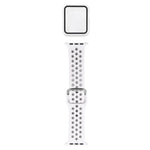 ชุดสายรัดนาฬิกาซิลิโคนพร้อมเคสป้องกันและฟิล์มกันรอยหน้าจอ สำหรับ Apple Watch Series, 3 & 2 & 1 42mm, สำหรับ Apple Watch Series 6 / 5 / 4 / Watch SE 44mm