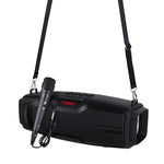 New Rixing NR-6012M Bluetooth 5.0 Portable Outdoor Karaoke Wireless Bluetooth Speaker with Microphone & Shoulder Strap, NR-6012M(Blue), NR-6012M(Green), NR-6012M(Black), NR-6012M(Red)