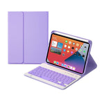 เคสหนังคีย์บอร์ดบลูทูธถอดได้ปุ่มสี่เหลี่ยม HK006 พร้อมที่วาง สำหรับ iPad mini 6