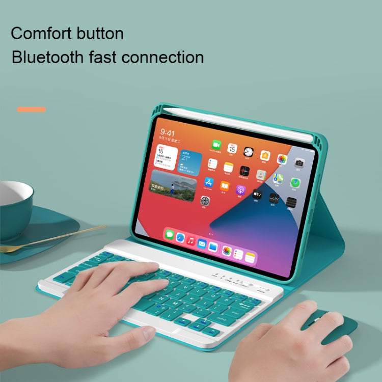 เคสหนังคีย์บอร์ดบลูทูธถอดได้ปุ่มสี่เหลี่ยม HK006 พร้อมที่วาง สำหรับ iPad mini 6
