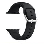 Single-color Silicone Buckle Replacement Strap Watchband For Apple Watch Series, 7 41mm / 6 & SE & 5 & 4 40mm / 3 & 2 & 1 38mm, 7 45mm / 6 & SE & 5 & 4 44mm / 3 & 2 & 1 42mm