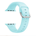 Single-color Silicone Buckle Replacement Strap Watchband For Apple Watch Series, 7 41mm / 6 & SE & 5 & 4 40mm / 3 & 2 & 1 38mm, 7 45mm / 6 & SE & 5 & 4 44mm / 3 & 2 & 1 42mm