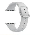 Single-color Silicone Buckle Replacement Strap Watchband For Apple Watch Series, 7 41mm / 6 & SE & 5 & 4 40mm / 3 & 2 & 1 38mm, 7 45mm / 6 & SE & 5 & 4 44mm / 3 & 2 & 1 42mm