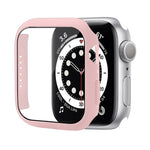 เคสป้องกัน PC กันกระแทกพร้อมฟิล์มกระจกนิรภัย สำหรับ Apple Watch Series 9 / 8 / 7 ขนาด 41mm และ 45mm, Series 8 / 7 ขนาด 41mm
