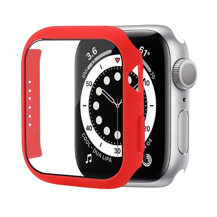 เคสป้องกัน PC กันกระแทกพร้อมฟิล์มกระจกนิรภัย สำหรับ Apple Watch Series 9 / 8 / 7 ขนาด 41mm และ 45mm, Series 8 / 7 ขนาด 41mm