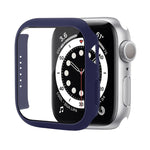 เคสป้องกัน PC กันกระแทกพร้อมฟิล์มกระจกนิรภัย สำหรับ Apple Watch Series 9 / 8 / 7 ขนาด 41mm และ 45mm, Series 8 / 7 ขนาด 41mm