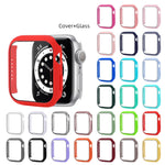 เคสป้องกัน PC กันกระแทกพร้อมฟิล์มกระจกนิรภัย สำหรับ Apple Watch Series 9 / 8 / 7 ขนาด 41mm และ 45mm, Series 8 / 7 ขนาด 41mm