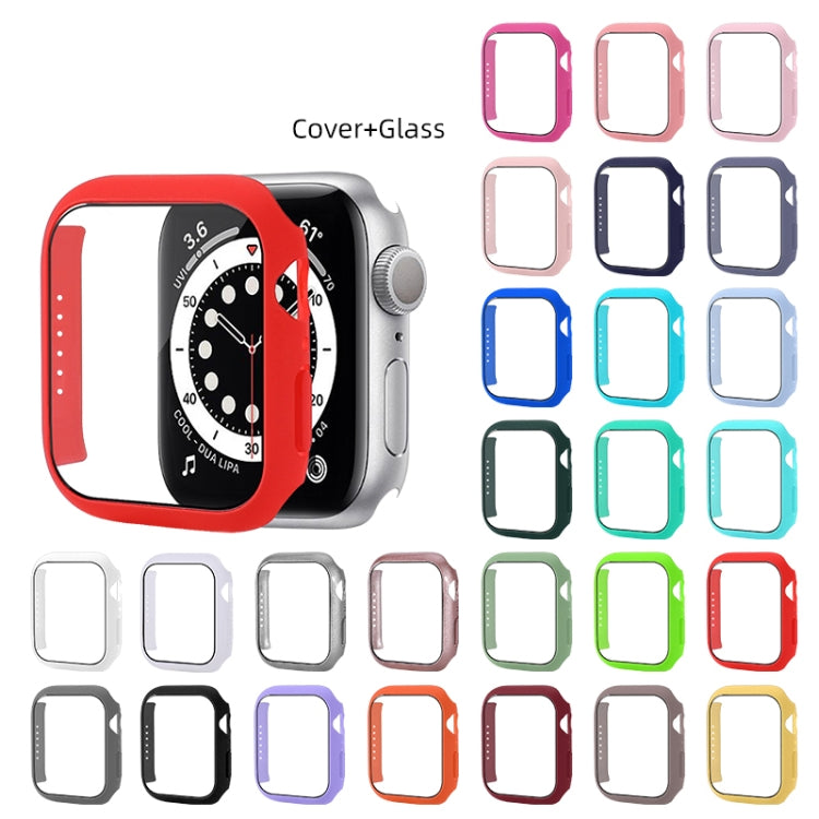 เคสป้องกัน PC กันกระแทกพร้อมฟิล์มกระจกนิรภัย สำหรับ Apple Watch Series 9 / 8 / 7 ขนาด 41mm และ 45mm, Series 8 / 7 ขนาด 41mm
