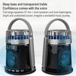 SOAIY K8 Wireless Bluetooth Dual Alarm Clock Speaker with Small Fan