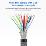 สายข้อมูล USB-C / Type-C แบบข้อศอก 100W เต็มฟังก์ชันพร้อม E-mark, 0.5 ม., 1 ม., 1.5 ม.