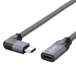 สายต่อขยายข้อมูล USB-C / Type-C แบบข้อศอก 100W ตัวผู้ถึงตัวเมีย เต็มฟังก์ชัน, 0.2 ม., 0.5 ม., 1 ม., 1.5 ม.