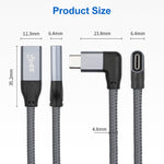 สายต่อขยายข้อมูล USB-C / Type-C แบบข้อศอก 100W ตัวผู้ถึงตัวเมีย เต็มฟังก์ชัน, 0.2 ม., 0.5 ม., 1 ม., 1.5 ม.