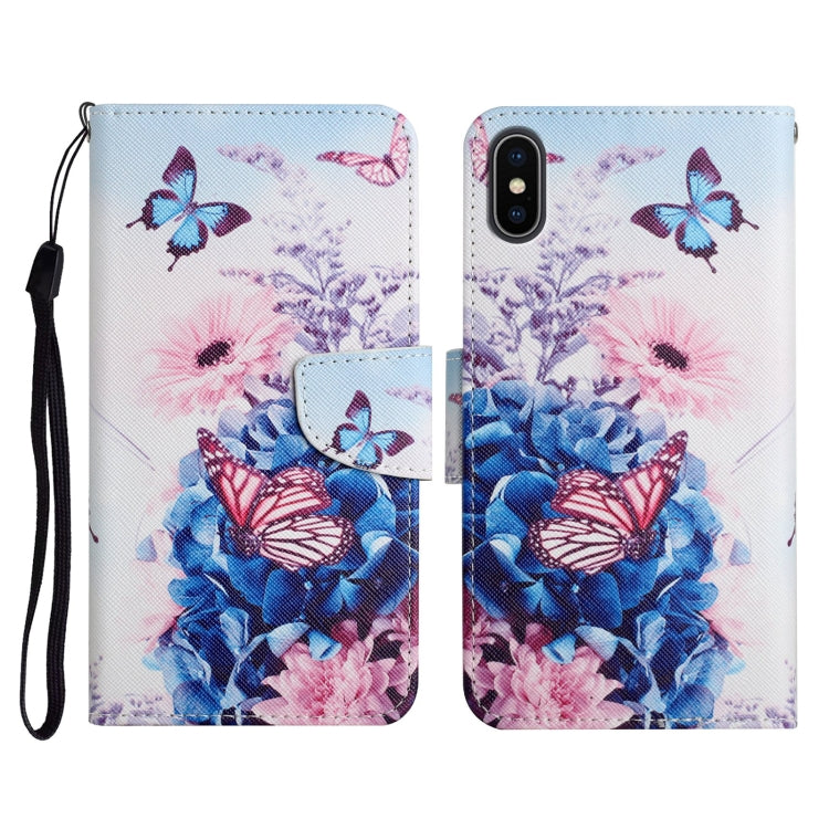 Painted Pattern Horizontal Flip Leather Case with Holder & Card Slot & Wallet, For iPhone X / XS, For iPhone SE 2022 / SE 2020 / 8 / 7, For iPhone 8 Plus & 7 Plus