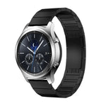 สายรัดนาฬิกาเหล็กลูกปัดเดี่ยวพร้อมหัวเข็มขัดแท้สำหรับ Samsung Smart Watch ขนาด 18 มม., 20 มม., 22 มม.