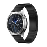 สายรัดนาฬิกาเหล็กลูกปัดเดี่ยวพร้อมหัวเข็มขัดแท้สำหรับ Samsung Smart Watch ขนาด 18 มม., 20 มม., 22 มม.