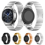 สายรัดนาฬิกาเหล็กลูกปัดเดี่ยวพร้อมหัวเข็มขัดแท้สำหรับ Samsung Smart Watch ขนาด 18 มม., 20 มม., 22 มม.