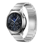 สายรัดนาฬิกาเหล็กลูกปัดเดี่ยวพร้อมหัวเข็มขัดแท้สำหรับ Samsung Smart Watch ขนาด 18 มม., 20 มม., 22 มม.