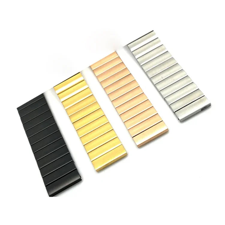 สายรัดนาฬิกาเหล็กลูกปัดเดี่ยวพร้อมหัวเข็มขัดแบบบัตเตอร์ฟลายสำหรับ Samsung Smart Watch ขนาด 18 มม., 20 มม., 22 มม.