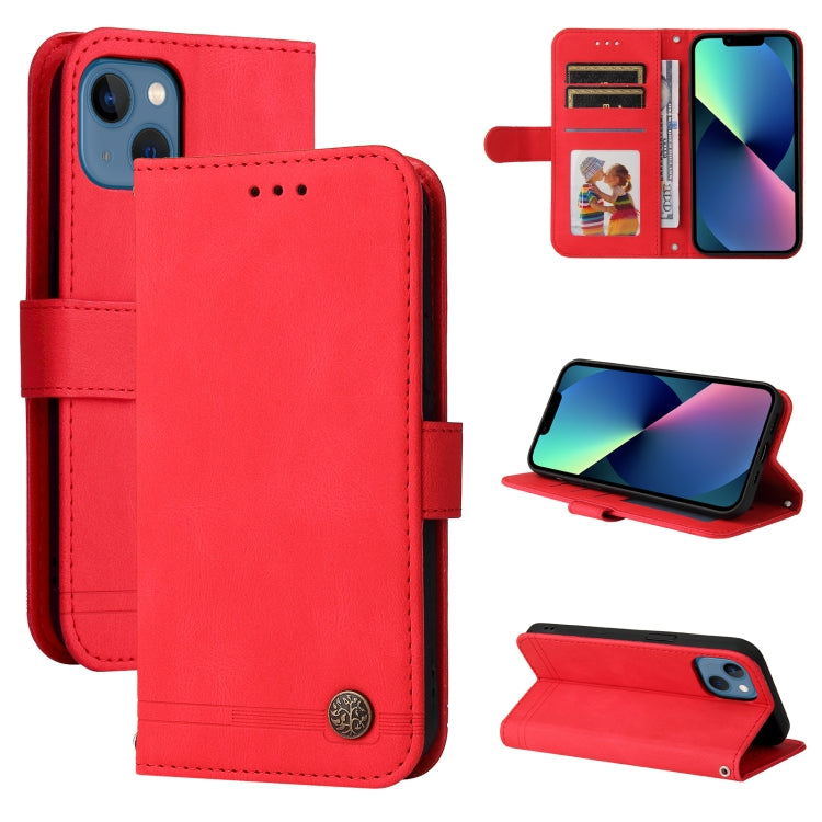 Skin Feel Life Tree Metal Button Horizontal Flip Leather Case with Holder & Card Slot & Wallet & Photo Frame & Strap, For iPhone 13 mini, For iPhone 13, For iPhone 13 Pro, For iPhone 13 Pro Max, For iPhone 12 mini, For iPhone 12 / 12 Pro               ...