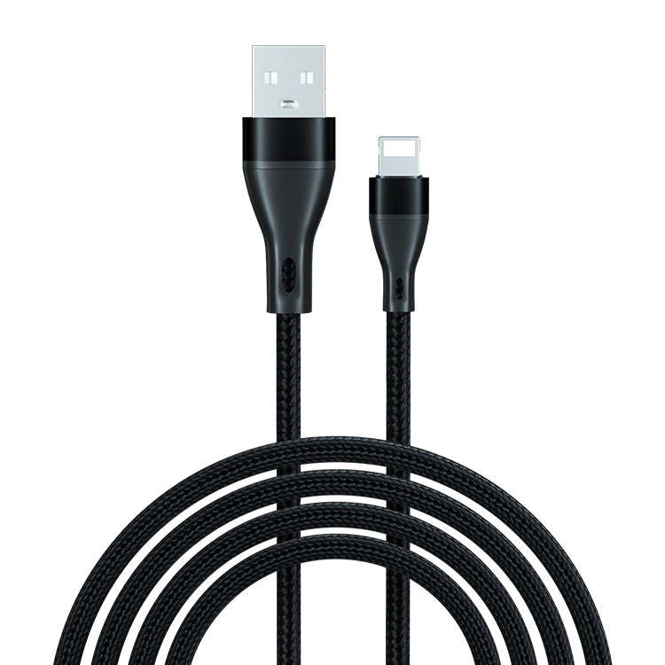 สายชาร์จและข้อมูล USB 3A เป็น 8 Pin ทอแบบถัก ADC-001 ความยาว 1 เมตรและ 2 เมตร