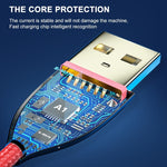 สายชาร์จและข้อมูล USB 3A เป็น 8 Pin ทอแบบถัก ADC-001 ความยาว 1 เมตรและ 2 เมตร