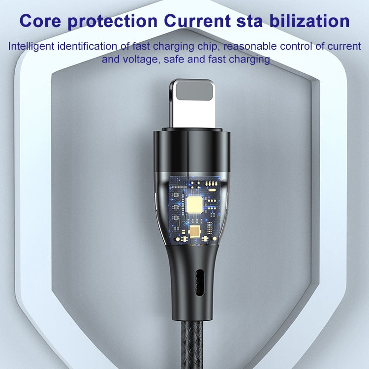 สายชาร์จและข้อมูลทอแบบถัก ADC-003 Type-C เป็น 8 Pin PD ชาร์จเร็ว ความยาว 1 เมตรและ 2 เมตร