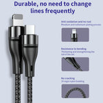 สายชาร์จและข้อมูลทอแบบถัก ADC-003 Type-C เป็น 8 Pin PD ชาร์จเร็ว ความยาว 1 เมตรและ 2 เมตร