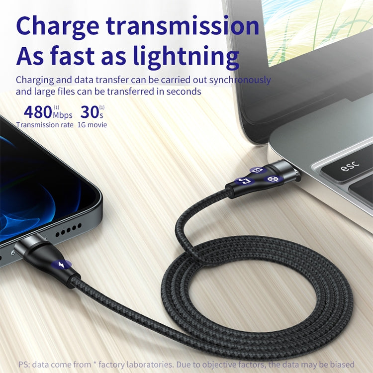 สายชาร์จและข้อมูลทอแบบถัก ADC-003 Type-C เป็น 8 Pin PD ชาร์จเร็ว ความยาว 1 เมตรและ 2 เมตร
