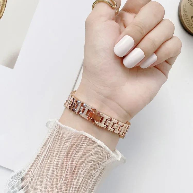 สายรัดข้อมือแบบเปลี่ยนได้โลหะประดับเพชรทรงสี่เหลี่ยมขนมเปียกปูนพร้อมเคส สำหรับ Apple Watch Series, สำหรับ Apple Watch Series 6 / 5 / 4 / Watch SE 40mm, สำหรับ Apple Watch Series 6 / 5 / 4 / Watch SE 44mm, 3 & 2 & 1 42mm, 3 & 2 & 1 38mm