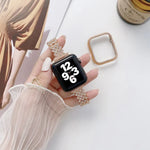 สายรัดข้อมือแบบเปลี่ยนได้โลหะประดับเพชรทรงสี่เหลี่ยมขนมเปียกปูนพร้อมเคส สำหรับ Apple Watch Series, สำหรับ Apple Watch Series 6 / 5 / 4 / Watch SE 40mm, สำหรับ Apple Watch Series 6 / 5 / 4 / Watch SE 44mm, 3 & 2 & 1 42mm, 3 & 2 & 1 38mm
