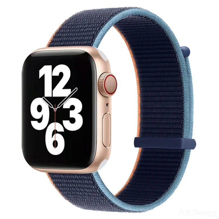 สายรัดนาฬิกาแบบเปลี่ยนได้สองส่วนแบบตีนตุ๊กแก สำหรับ Apple Watch Series, 7 41mm / 6&SE&5&4 40mm / 3&2&1 38mm, 7 45mm / 6&SE&5&4 44mm / 3&2&1 42mm