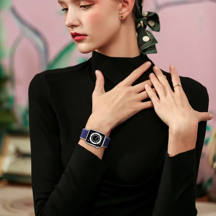 สายรัดนาฬิกาแบบเปลี่ยนได้สองส่วนแบบตีนตุ๊กแก สำหรับ Apple Watch Series, 7 41mm / 6&SE&5&4 40mm / 3&2&1 38mm, 7 45mm / 6&SE&5&4 44mm / 3&2&1 42mm