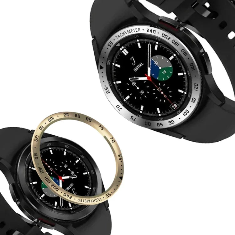 วงแหวนขอบเหล็กสำหรับนาฬิกาอัจฉริยะ รุ่น E สำหรับ Samsung Galaxy Watch4 Classic 42 มม. และ 46 มม.