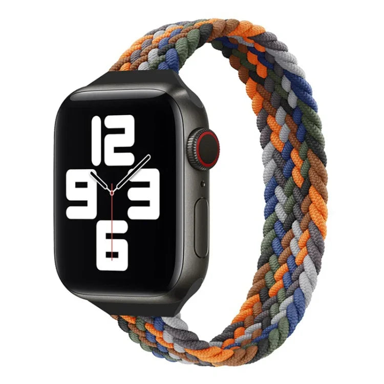 สายรัดนาฬิกาแบบถักไนลอนห่วงเดี่ยวขนาดเล็กสำหรับเอว สำหรับ Apple Watch Series, XS 130mm, XS 135mm, 7 41mm / 6&SE&5&4 40mm / 3&2&1 38mm