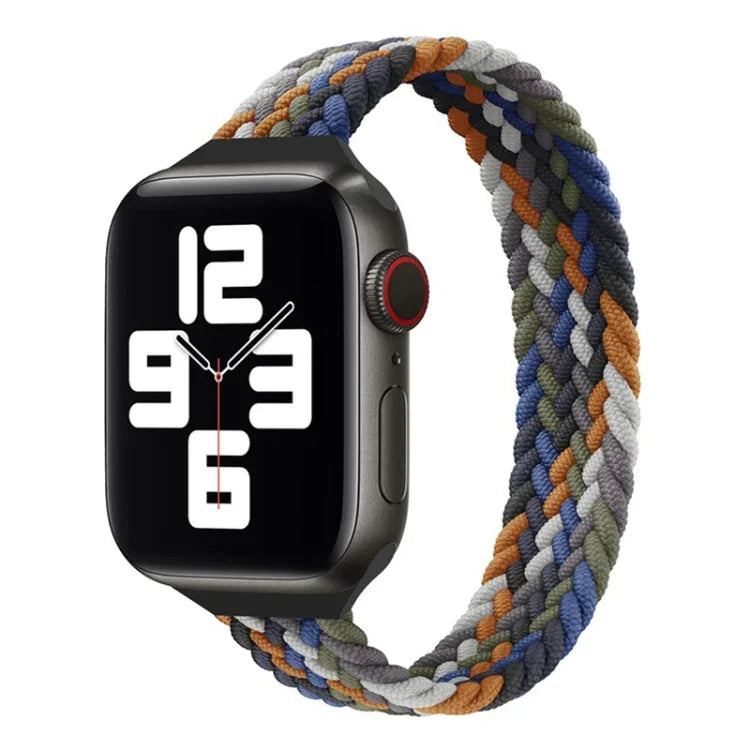 สายรัดนาฬิกาแบบถักไนลอนห่วงเดี่ยวขนาดเล็กสำหรับเอว สำหรับ Apple Watch Series, XS 130mm, XS 135mm, 7 41mm / 6&SE&5&4 40mm / 3&2&1 38mm