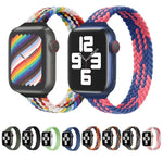 สายรัดนาฬิกาแบบถักไนลอนห่วงเดี่ยวขนาดเล็กสำหรับเอว สำหรับ Apple Watch Series, XS 130mm, XS 135mm, 7 41mm / 6&SE&5&4 40mm / 3&2&1 38mm