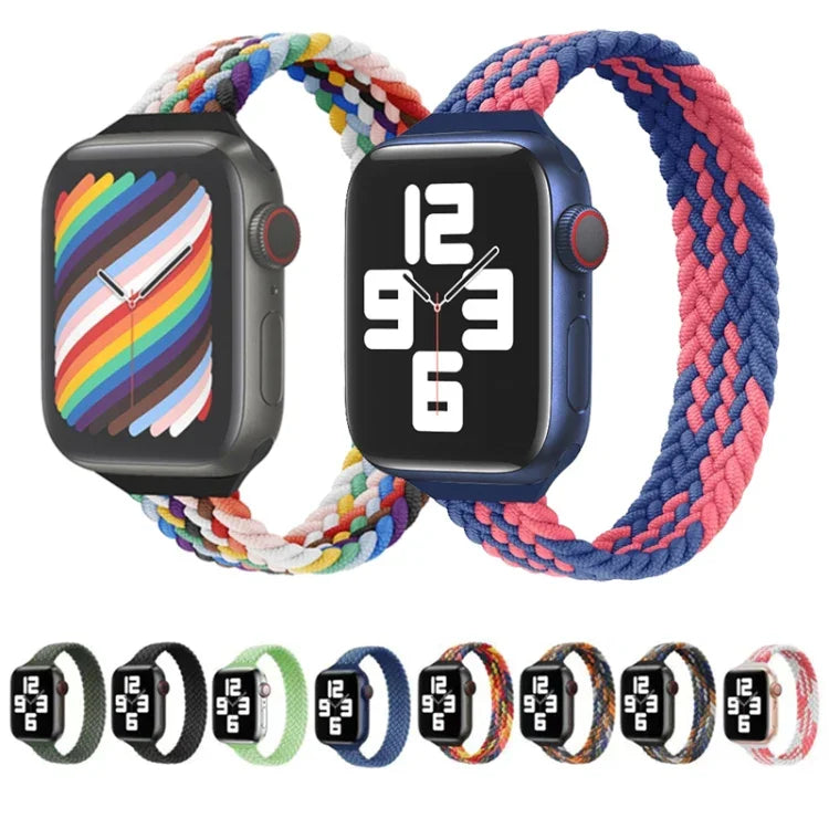 สายรัดนาฬิกาแบบถักไนลอนห่วงเดี่ยวขนาดเล็กสำหรับเอว สำหรับ Apple Watch Series, XS 130mm, XS 135mm, 7 41mm / 6&SE&5&4 40mm / 3&2&1 38mm