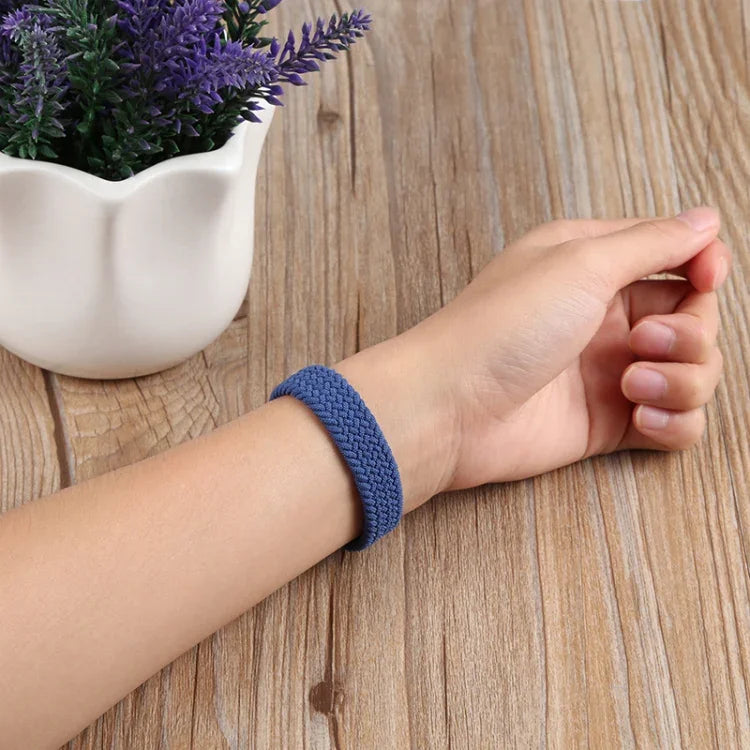 สายรัดนาฬิกาแบบถักไนลอนห่วงเดี่ยวขนาดเล็กสำหรับเอว สำหรับ Apple Watch Series, XS 130mm, XS 135mm, 7 41mm / 6&SE&5&4 40mm / 3&2&1 38mm