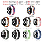สายรัดนาฬิกาแบบถักไนลอนห่วงเดี่ยวขนาดเล็กสำหรับเอว สำหรับ Apple Watch Series, XS 130mm, XS 135mm, 7 41mm / 6&SE&5&4 40mm / 3&2&1 38mm