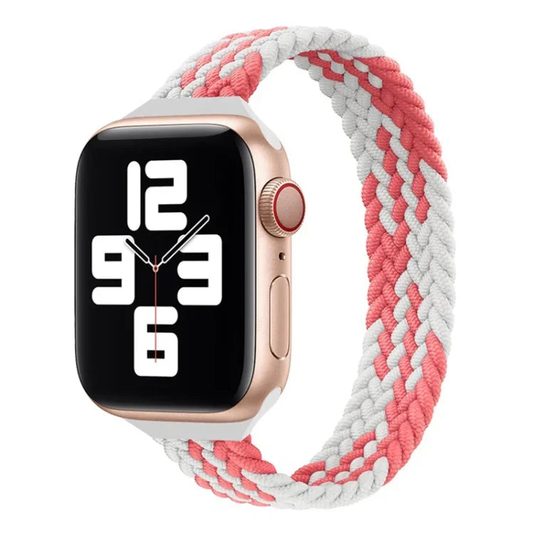 สายรัดนาฬิกาแบบถักไนลอนห่วงเดี่ยวขนาดเล็กสำหรับเอว สำหรับ Apple Watch Series, XS 130mm, XS 135mm, 7 41mm / 6&SE&5&4 40mm / 3&2&1 38mm