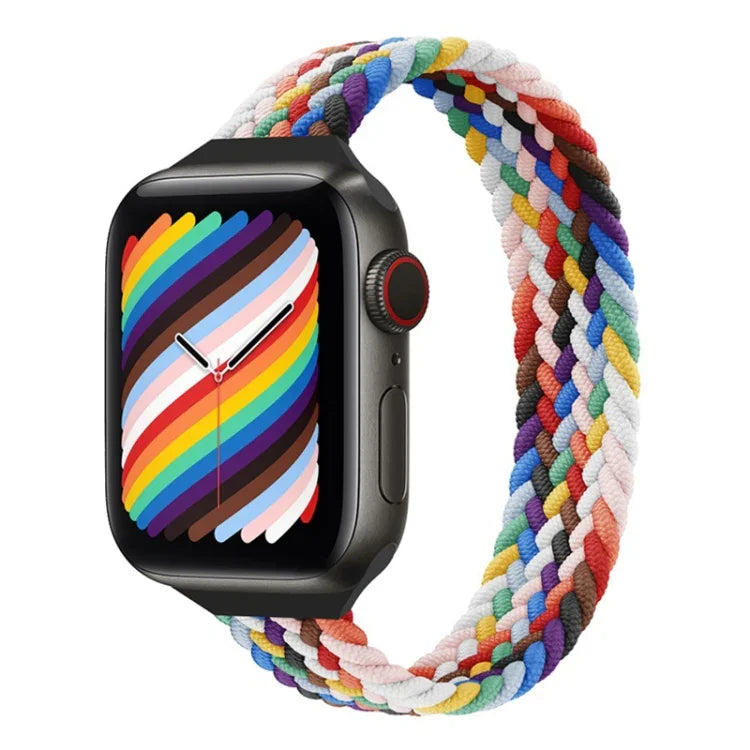 สายรัดนาฬิกาแบบถักไนลอนห่วงเดี่ยวขนาดเล็กสำหรับเอว สำหรับ Apple Watch Series, XS 130mm, XS 135mm, 7 41mm / 6&SE&5&4 40mm / 3&2&1 38mm