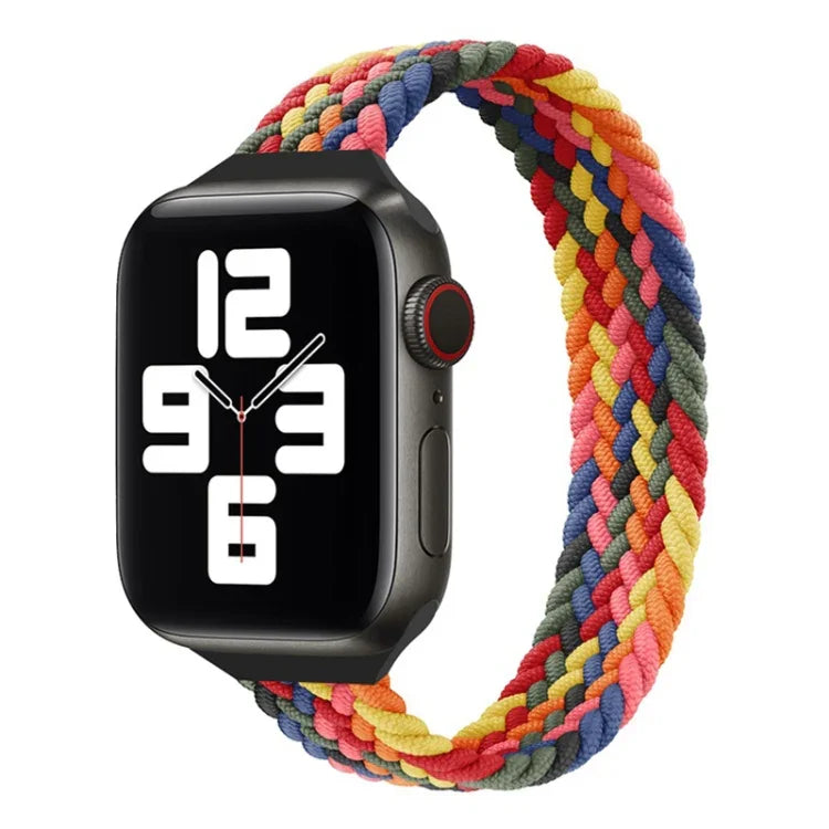 สายรัดนาฬิกาแบบถักไนลอนห่วงเดี่ยวขนาดเล็กสำหรับเอว สำหรับ Apple Watch Series, XS 130mm, XS 135mm, 7 41mm / 6&SE&5&4 40mm / 3&2&1 38mm